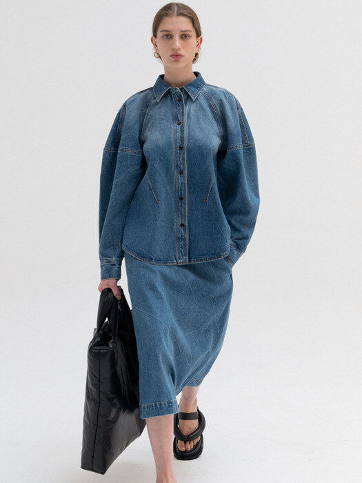 A Line Denim Skirt