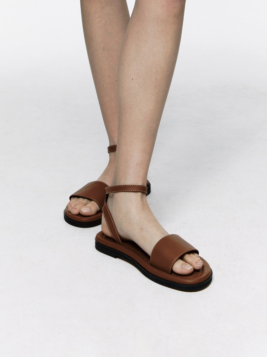 25mm Jose Ankle Strap Sandal (Brown)
