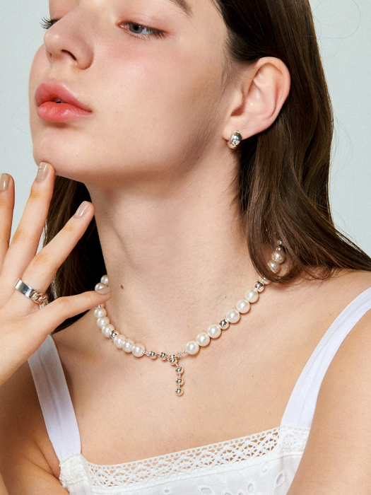 Pearl Heavy Style Silver Necklace In431 [Silver]