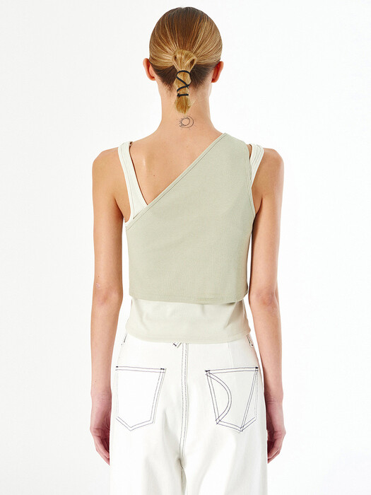 DOUBLE LAYERED SLEEVELESS TOP (mint)