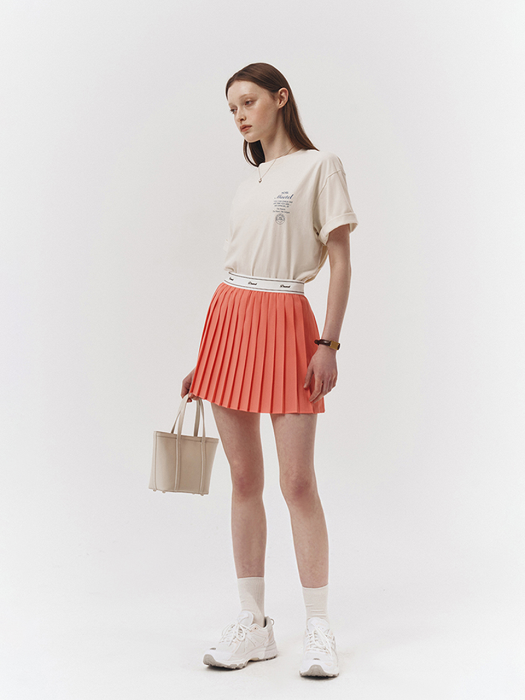 BANDED PLEATS MINI SKIRT PINK_UDSK3B230P2