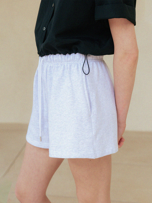 logo cotton sweat shorts (melange gray)