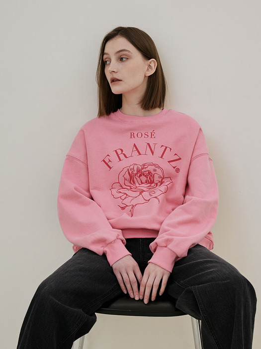 Drawing Flower Sweatshirt [Pink]