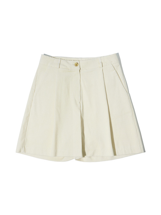 P3166 Montaigne corduroy shorts_Ivory