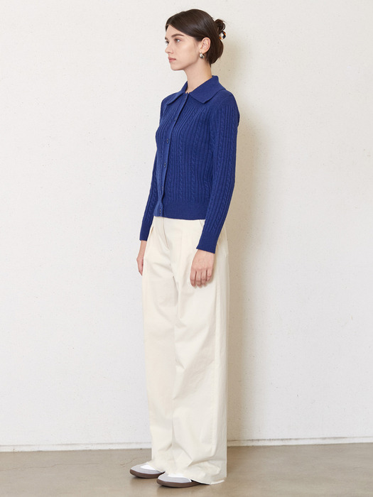 cotton belted pants_ivory