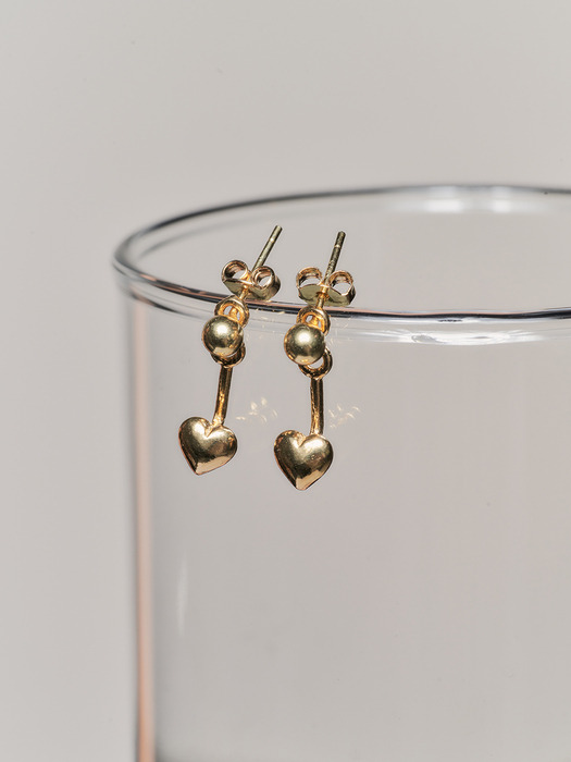 heart & ball jacket earring