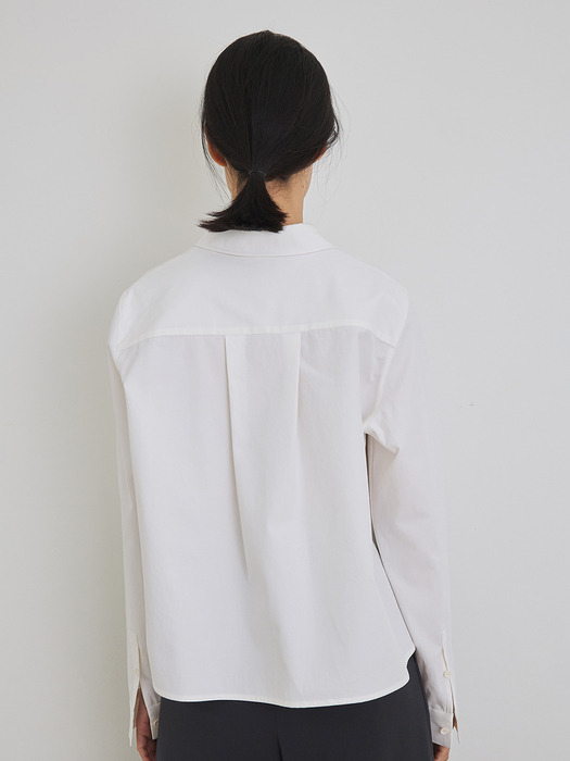 [ver.2023 Fall New] Signature cotton shirt soft white