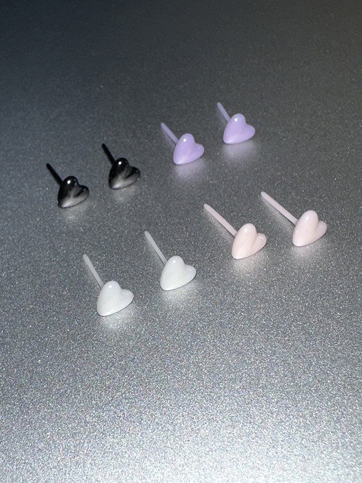 Ceramic heart earring (4color)