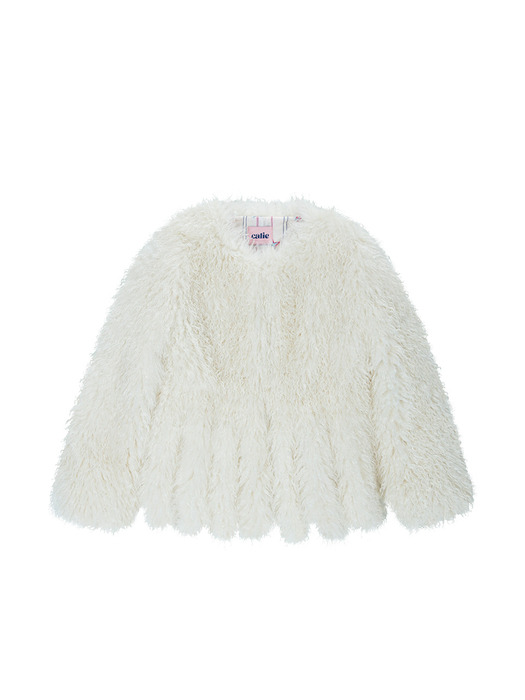 TAIL POINT FUR JACKET IVORY