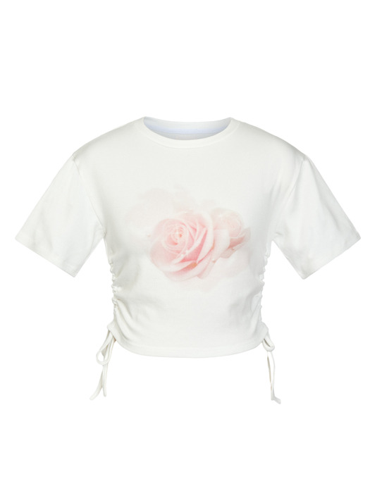 Rose Shirring T-shirt (PINK)