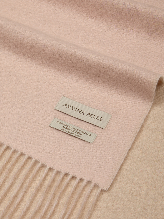 [단독] Double Face Royal Baby Alpaca Muffler - Pale Pink/Ecru