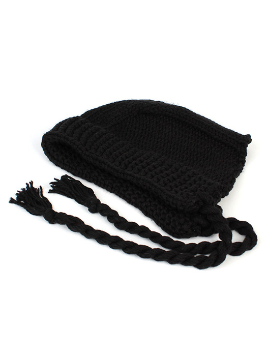 Rope Black Knit Bonnet Hat 니트보닛햇