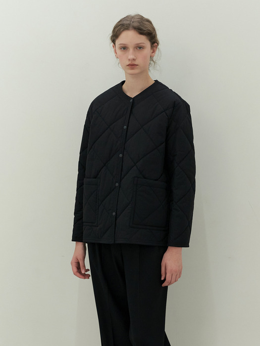 quilted padding jacket-black