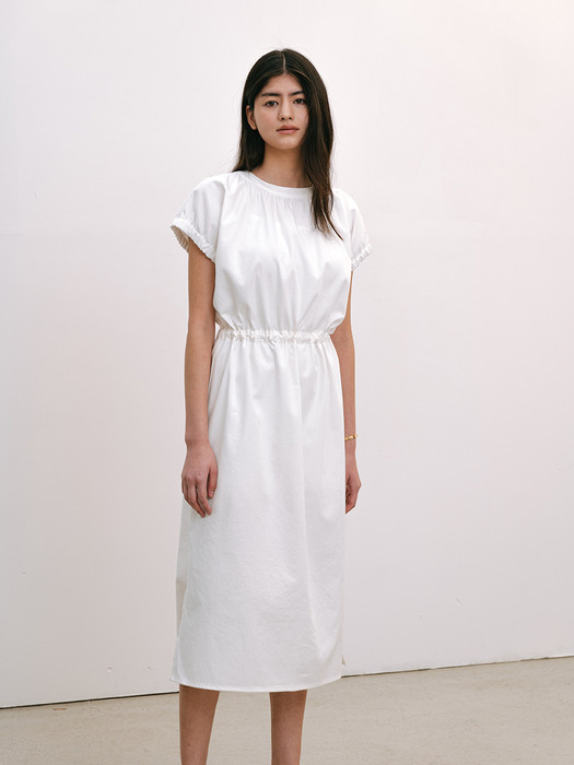 Dolma sleeve Long dress - White