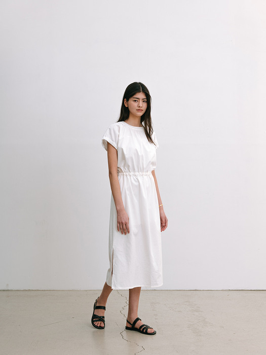 Dolma sleeve Long dress - White