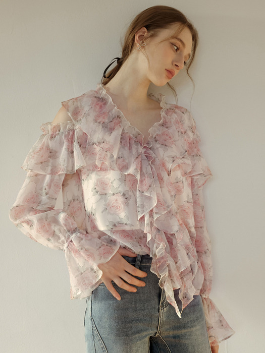 Cest_Palace chiffon floral blouse