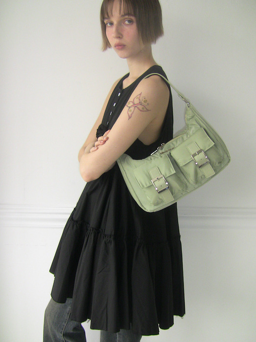 PK Hobo Bag (nylon)(green pepper)