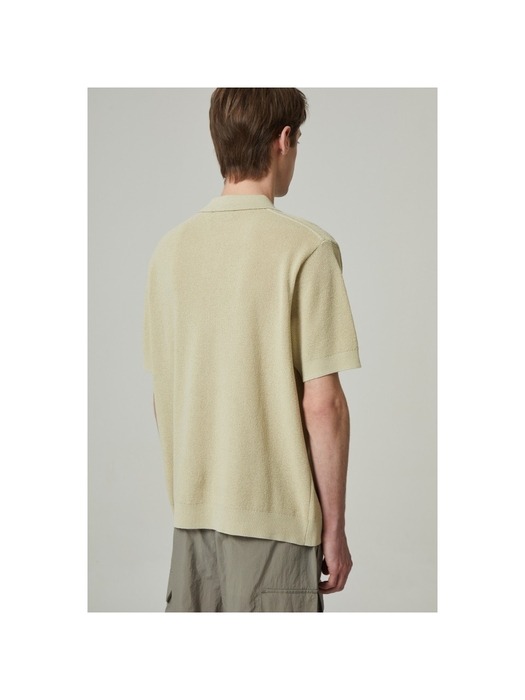 mesh collar sweater (short-sleeved)_CWWAM24405MIX