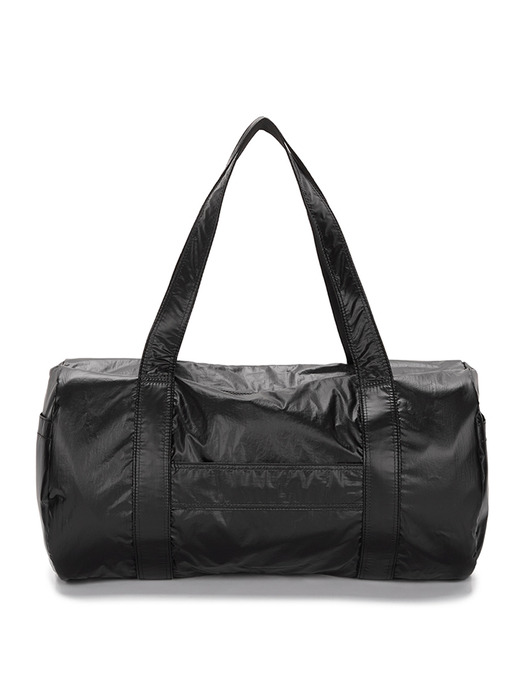 GLOSSY LOGO SPORTY DUFFEL BAG IN BLACK