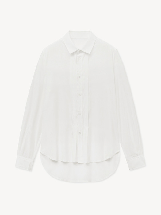 FRONT PLEATED BLOUSE_WHITE
