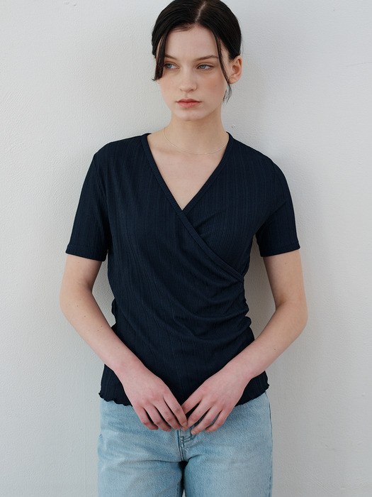 comos 1098 cross wrap T-shirt (navy)