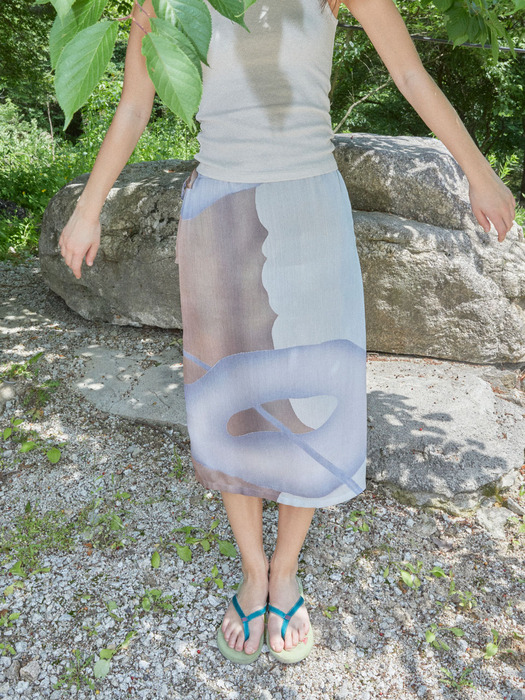 Donut Cloud Print Skirt