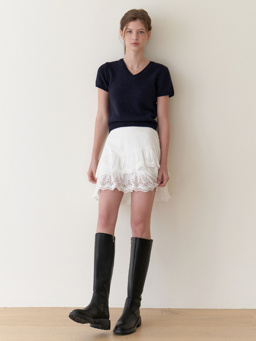 Cheese mini skirt (white)