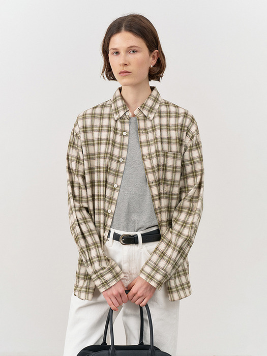 UNISEX CHECK FLANNEL SHIRT GREEN CHECK_UDSH4C104E2