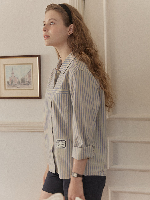 Day Stripe Shirt  - Blue