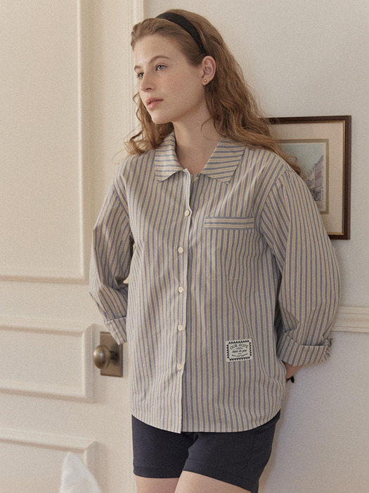 Day Stripe Shirt  - Blue