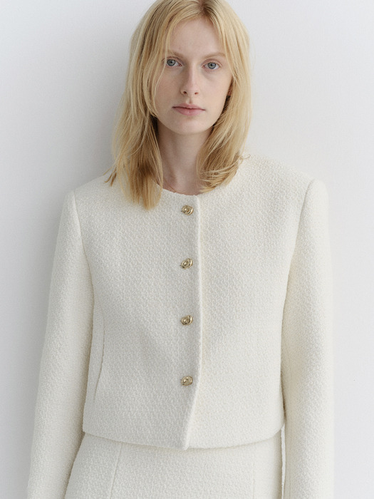 [단독] concept tweed jacket_ivory