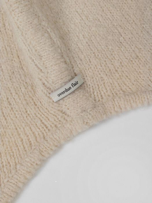 KNIT HOODED MUFFLER_CREAM