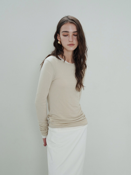 Tencel wool T-Shirt (Beige)