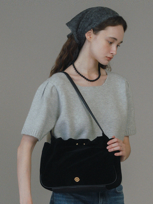 [단독] Velvet Shirring Eazy Open Hobo Bag_2colors