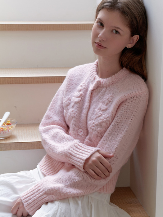 Marshmallow knit cardigan (pink)