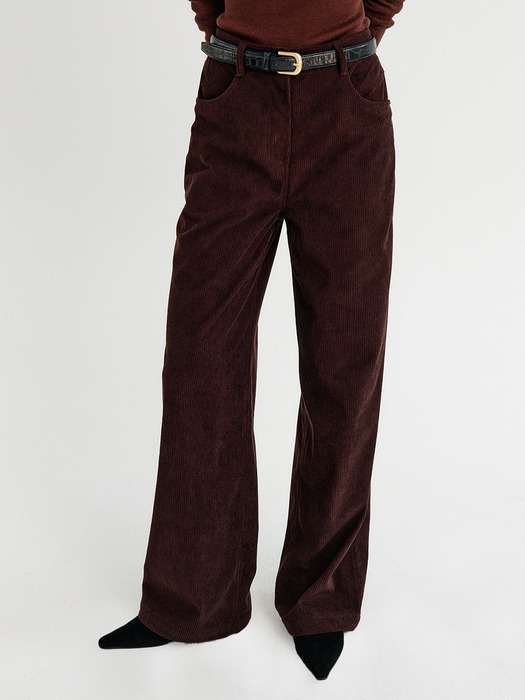 모아 코듀로이 스트레이트 팬츠_브라운 / MOA CORDUROY STRAIGHT PANTS_BROWN