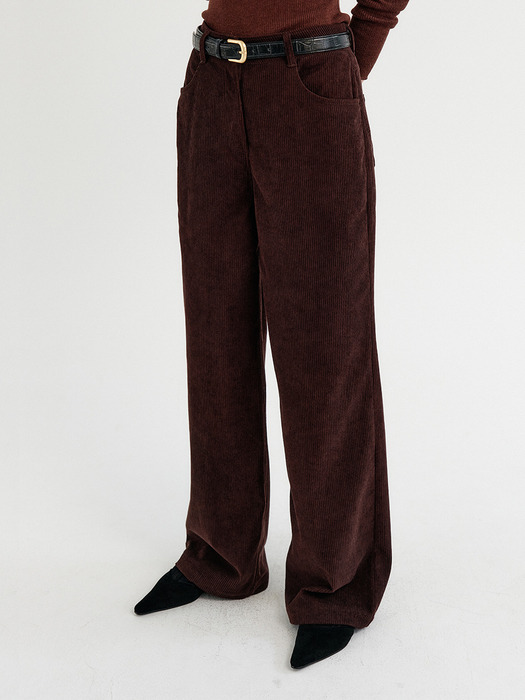 모아 코듀로이 스트레이트 팬츠_브라운 / MOA CORDUROY STRAIGHT PANTS_BROWN