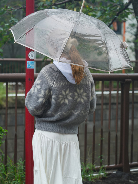 Snowball knit cardigan (gray)