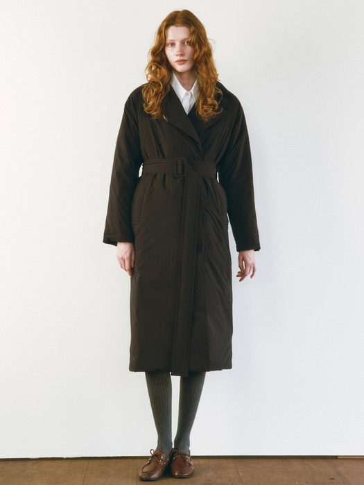 GOOSE DOWN TRENCH COAT [BLACK]