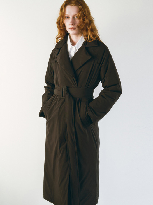 GOOSE DOWN TRENCH COAT [BLACK]