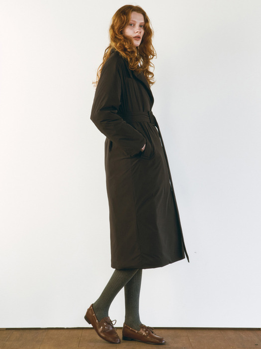 GOOSE DOWN TRENCH COAT [BLACK]