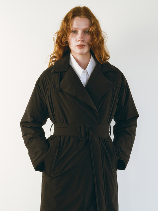 GOOSE DOWN TRENCH COAT [BLACK]