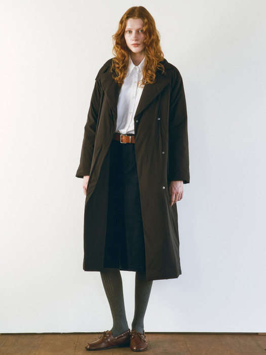 GOOSE DOWN TRENCH COAT [BLACK]