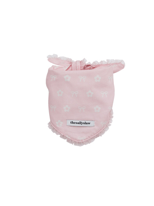 Daisy ribbon bandana (Baby pink)