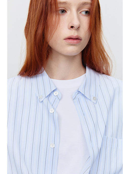 UNISEX OVERSIZED BD STRIPED SHIRT SOFT BLUE STRIPE_UDSH5A145B1