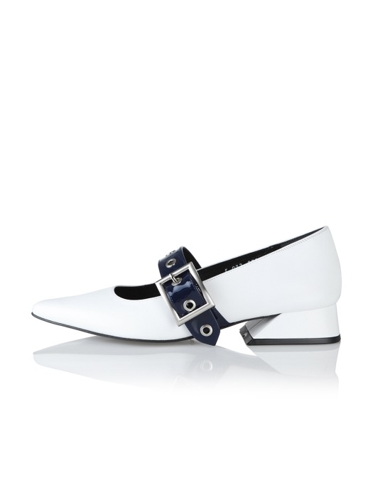 Jennette Loafers / YS7-F072 / White+Navy
