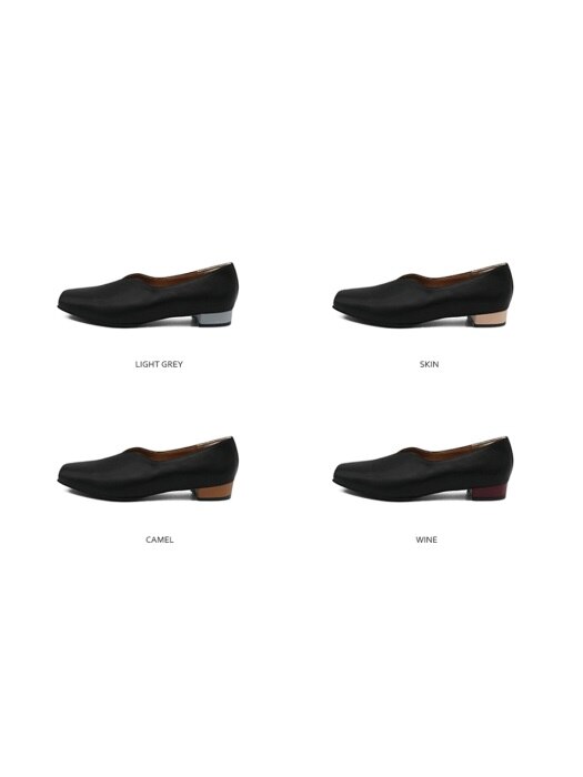 T001 v-loafer black (2cm)