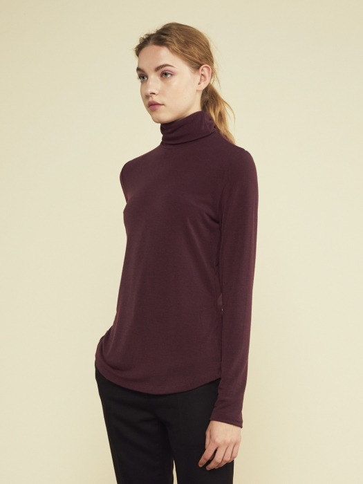 SOFT TURTLE NECK T_WINE