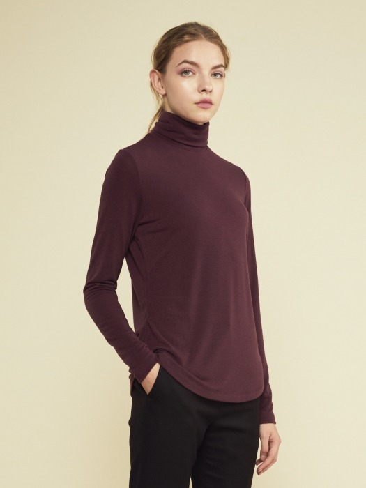 SOFT TURTLE NECK T_WINE