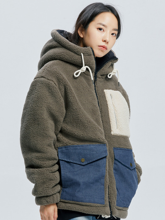 Heavy Fleece Zip-up Parka (gray)